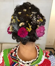 お花アップ(振袖)ヘアアレンジ