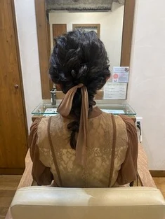 編み下ろしヘアアレンジ