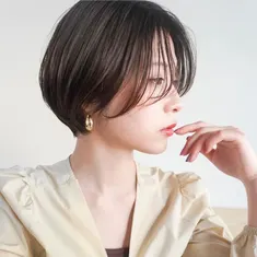 丸みショートボブ  by Lino Hair Design 河原町三条<br /> (リノヘアーデザイン)