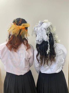 体育祭ヘアセット　双子ヘアー